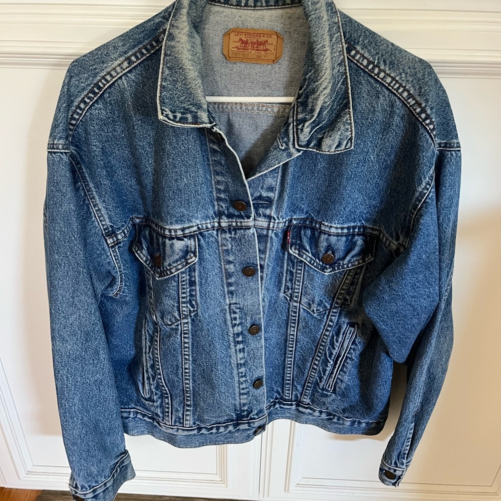 RARE-Stain on back to inside  beautiful dungaree jacket in great condition